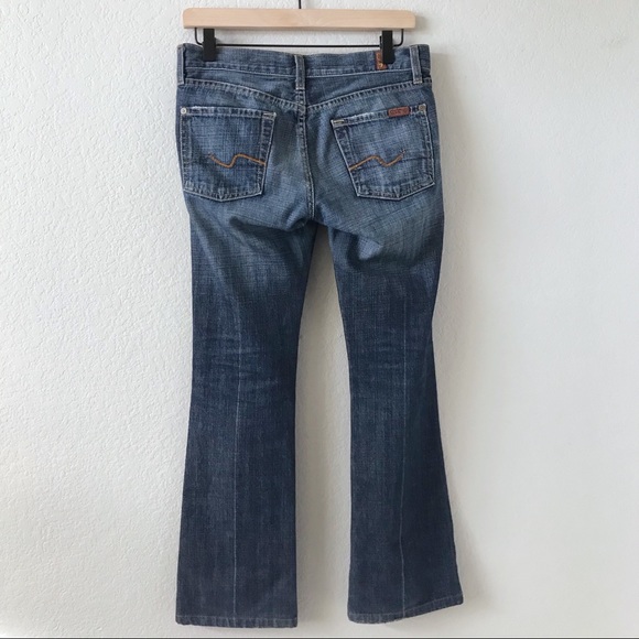 7 FOR ALL MANKIND Low Rise Blue Bootcut Jeans 26 - Picture 6 of 10
